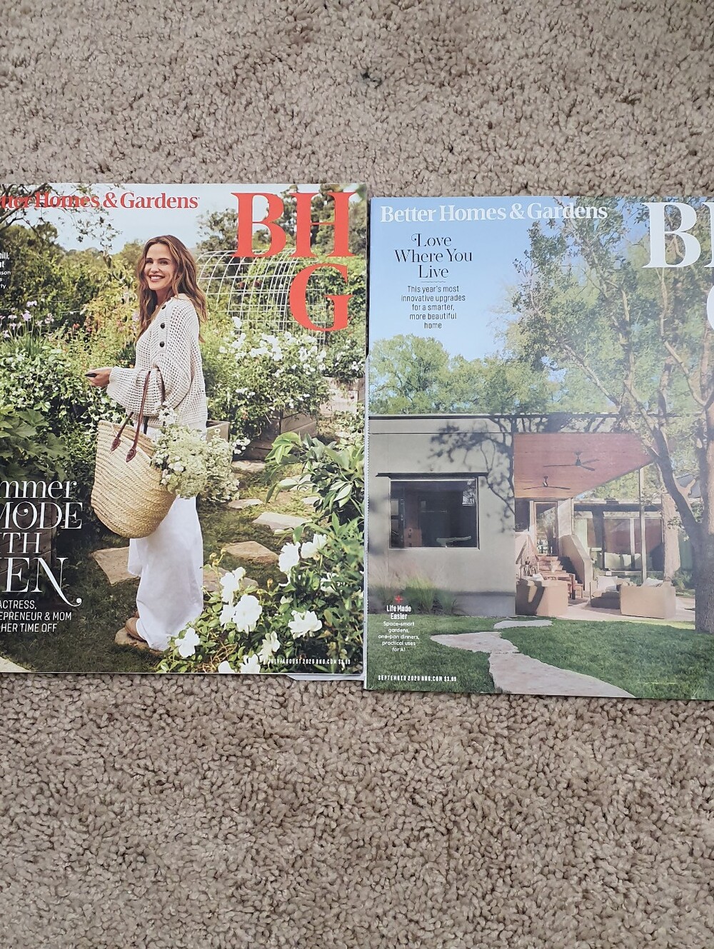 BHG Better Homes & Gardens Magazine lot of 2 Jul to Sep 2026 NEW Jennifer Garner